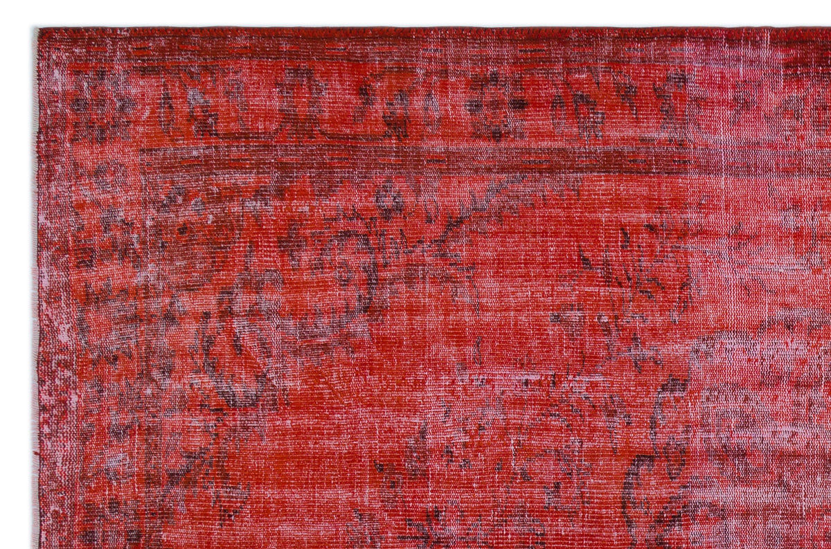 Orange Over Dyed Vintage Rug 6&#39;1&#39;&#39; x 9&#39;5&#39;&#39; ft 185 x 286 cm