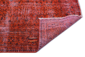 Orange Over Dyed Vintage Rug 5'11'' x 9'3'' ft 181 x 282 cm