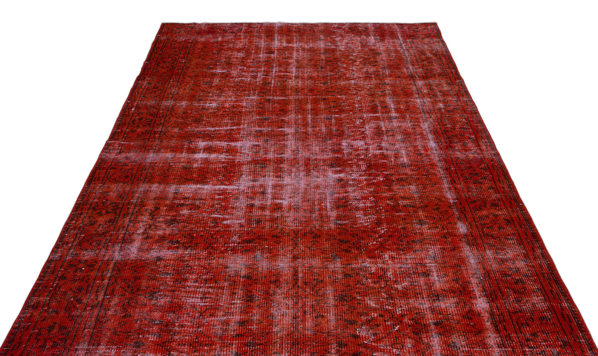 Orange Over Dyed Vintage Rug 5&#39;11&#39;&#39; x 9&#39;3&#39;&#39; ft 181 x 282 cm