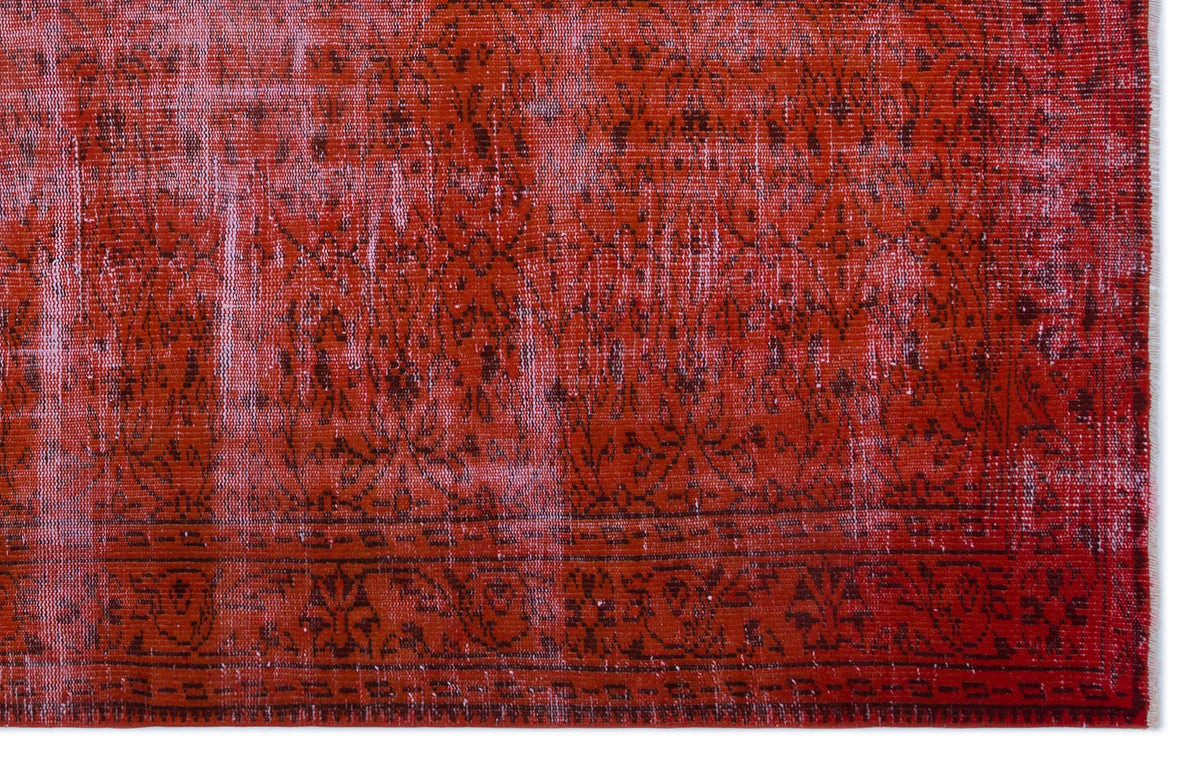 Orange Over Dyed Vintage Rug 5&#39;11&#39;&#39; x 9&#39;3&#39;&#39; ft 181 x 282 cm