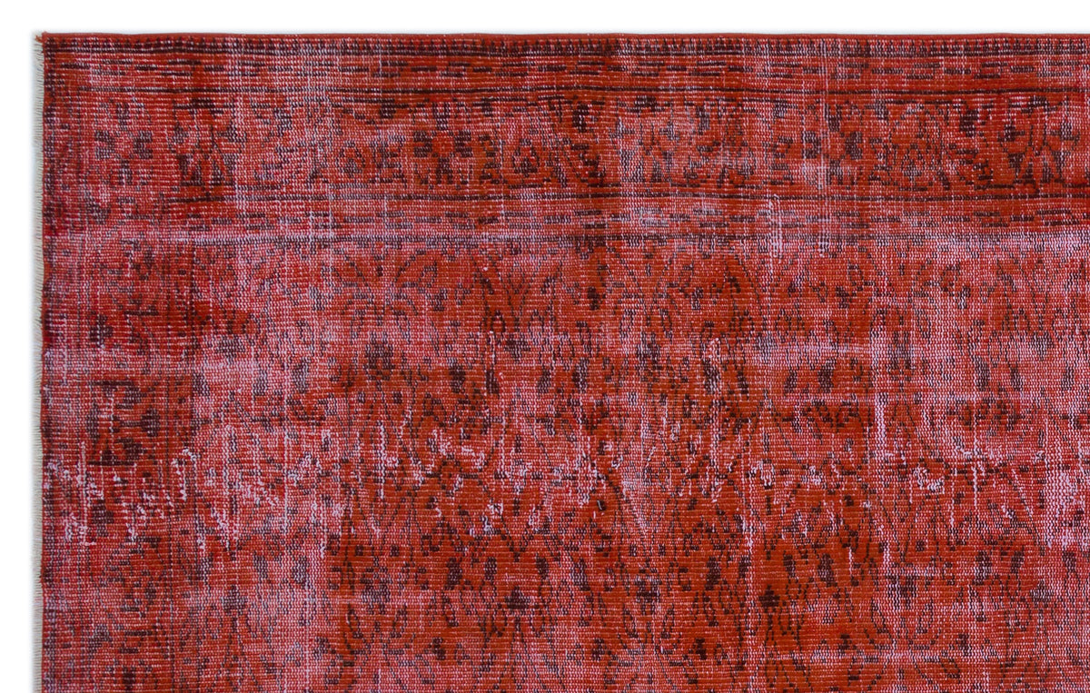 Orange Over Dyed Vintage Rug 5&#39;11&#39;&#39; x 9&#39;3&#39;&#39; ft 181 x 282 cm
