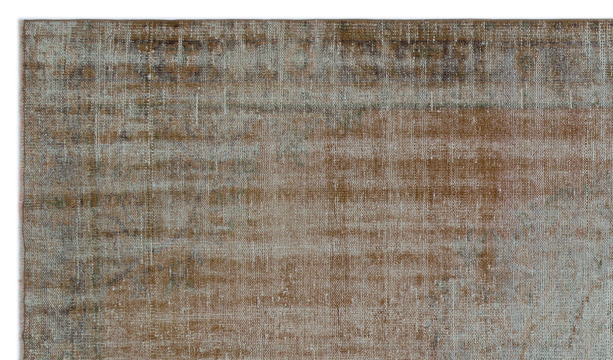 Brown Over Dyed Vintage Rug 5&#39;9&#39;&#39; x 9&#39;10&#39;&#39; ft 175 x 300 cm