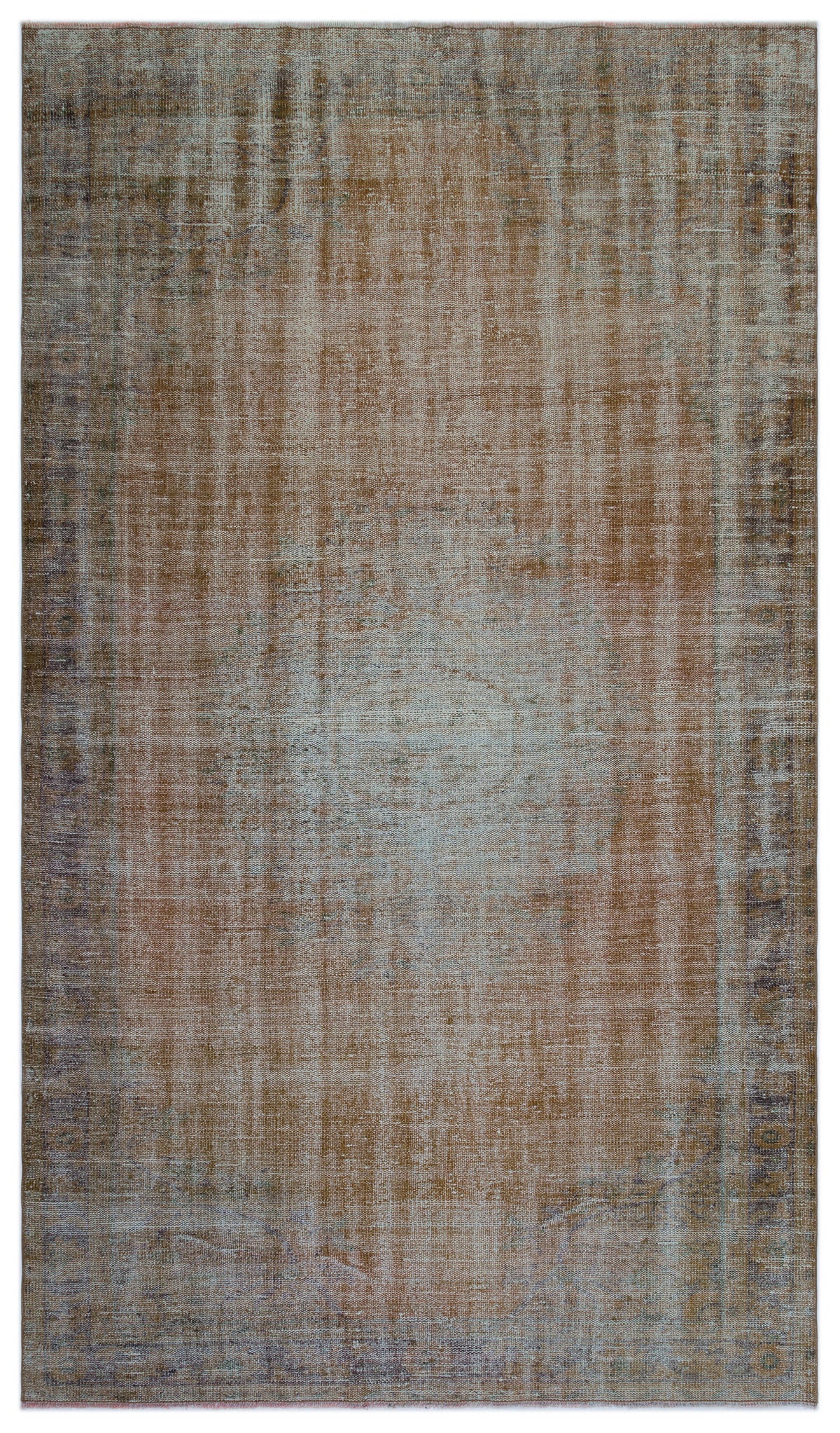 Brown Over Dyed Vintage Rug 5&#39;9&#39;&#39; x 9&#39;10&#39;&#39; ft 175 x 300 cm