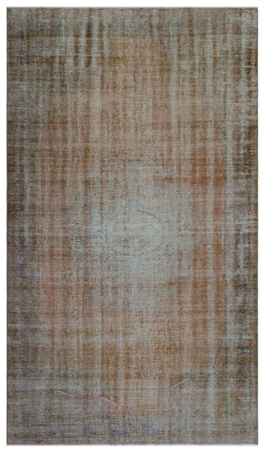 Brown Over Dyed Vintage Rug 5'9'' x 9'10'' ft 175 x 300 cm