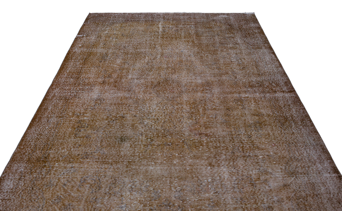 Brown Over Dyed Vintage Rug 6'6'' x 10'3'' ft 198 x 313 cm