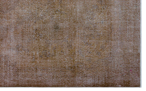 Brown Over Dyed Vintage Rug 6'6'' x 10'3'' ft 198 x 313 cm