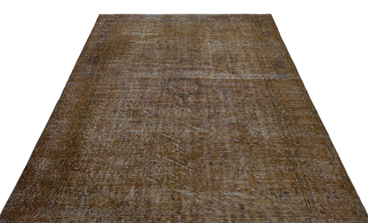 Brown Over Dyed Vintage Rug 6&#39;0&#39;&#39; x 9&#39;4&#39;&#39; ft 184 x 284 cm