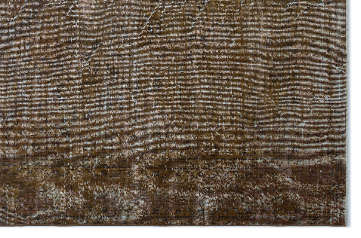 Brown Over Dyed Vintage Rug 6&#39;0&#39;&#39; x 9&#39;4&#39;&#39; ft 184 x 284 cm
