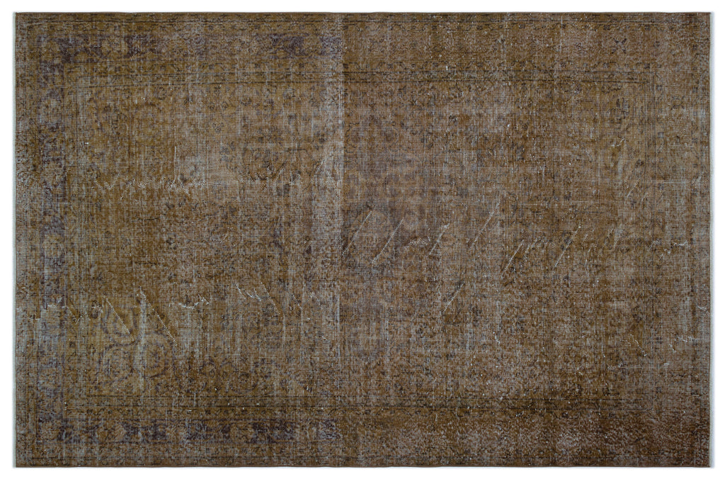 Brown Over Dyed Vintage Rug 6'0'' x 9'4'' ft 184 x 284 cm