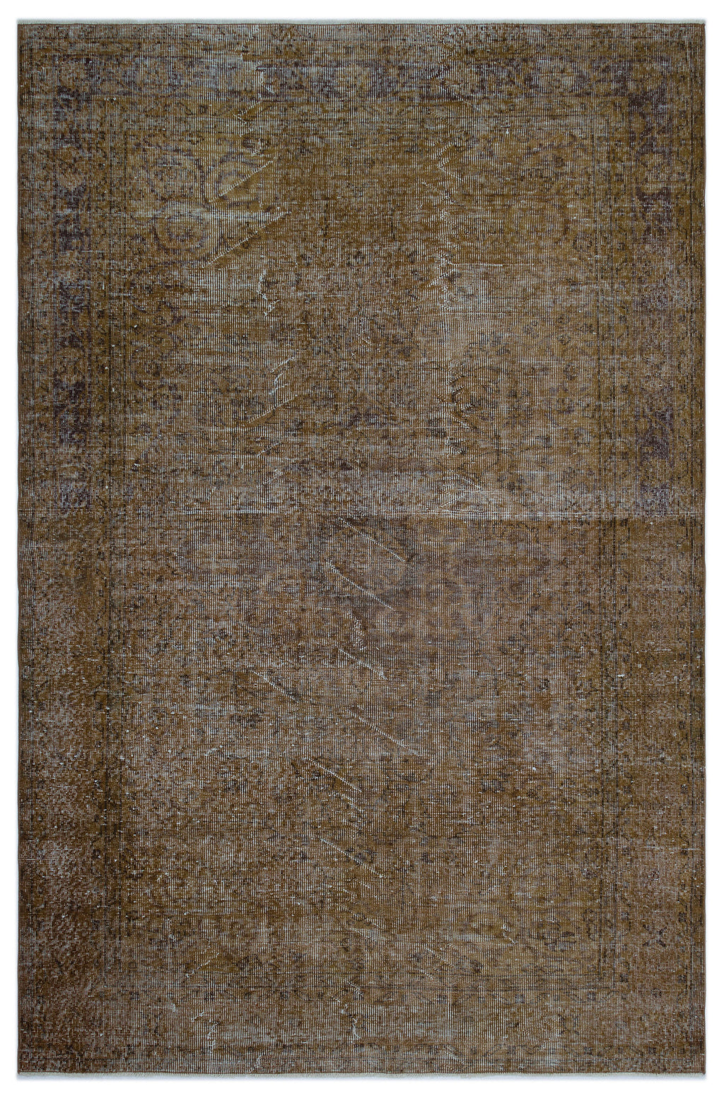 Brown Over Dyed Vintage Rug 6'0'' x 9'4'' ft 184 x 284 cm