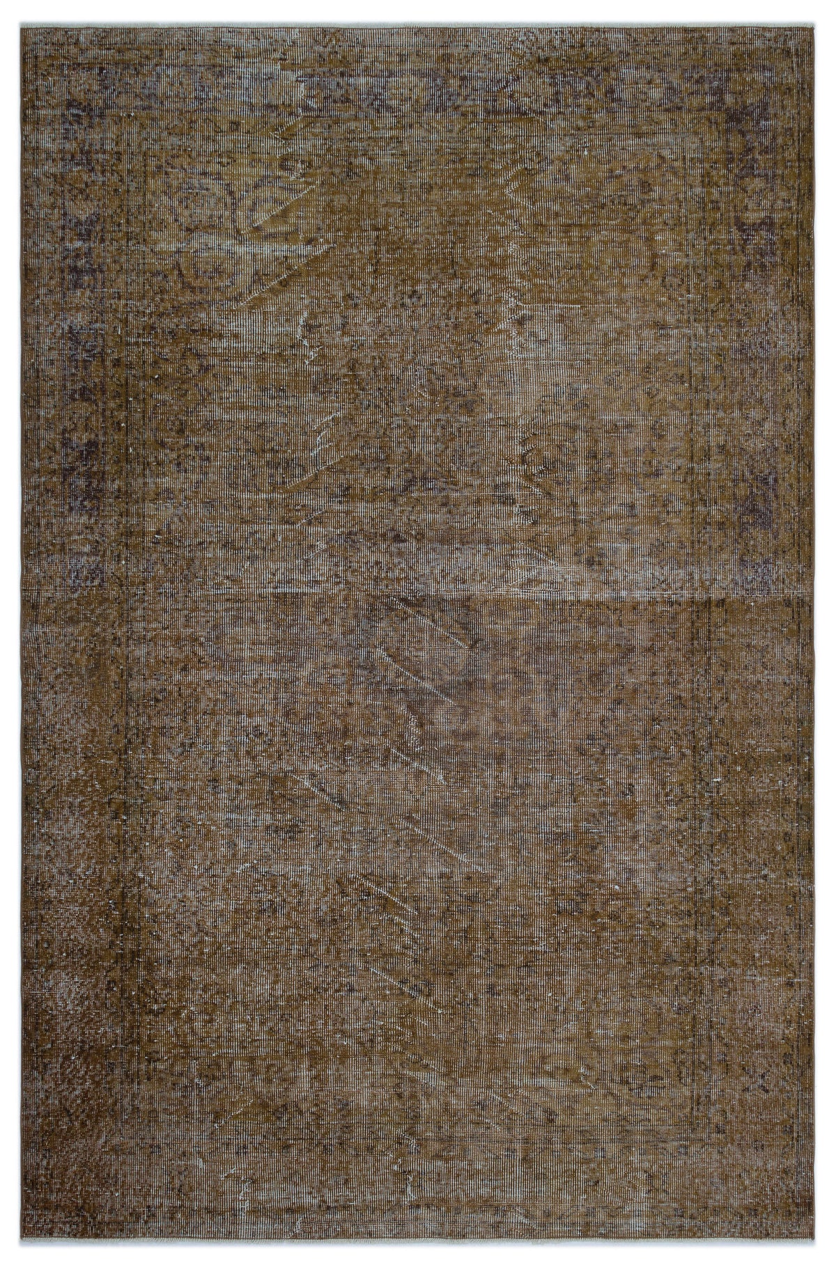 Brown Over Dyed Vintage Rug 6&#39;0&#39;&#39; x 9&#39;4&#39;&#39; ft 184 x 284 cm