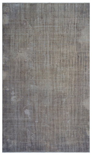Gray Over Dyed Vintage Rug 5'7'' x 9'8'' ft 171 x 295 cm