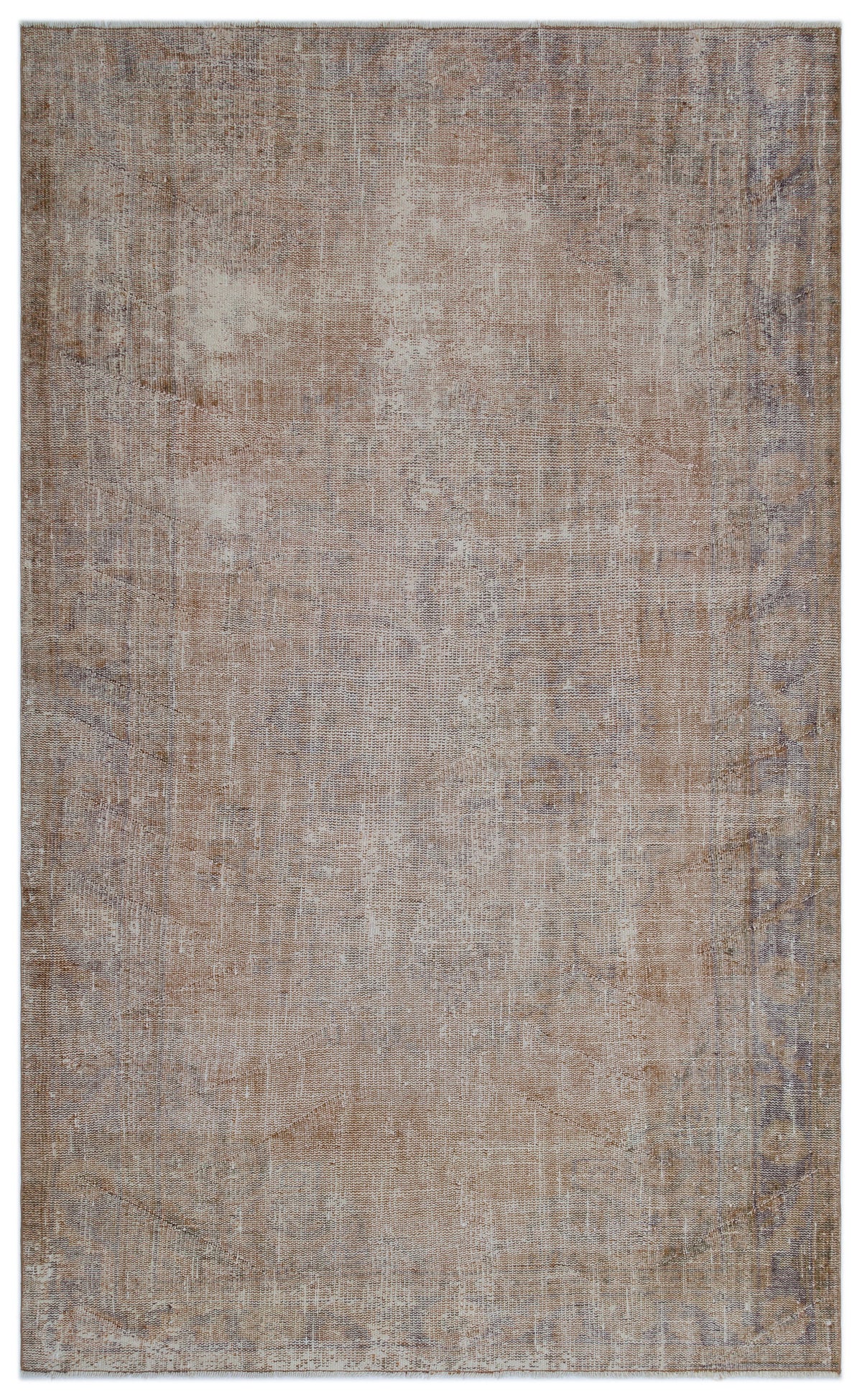 Brown Over Dyed Vintage Rug 5&#39;7&#39;&#39; x 9&#39;0&#39;&#39; ft 170 x 275 cm
