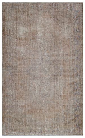 Brown Over Dyed Vintage Rug 5'7'' x 9'0'' ft 170 x 275 cm