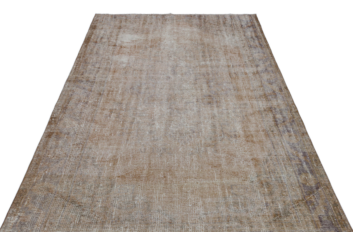 Brown Over Dyed Vintage Rug 5&#39;7&#39;&#39; x 9&#39;0&#39;&#39; ft 170 x 275 cm