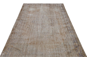 Brown Over Dyed Vintage Rug 5'7'' x 9'0'' ft 170 x 275 cm