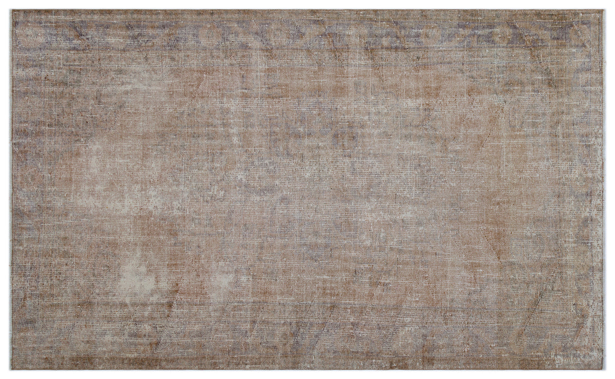 Brown Over Dyed Vintage Rug 5&#39;7&#39;&#39; x 9&#39;0&#39;&#39; ft 170 x 275 cm