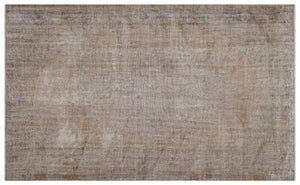 Brown Over Dyed Vintage Rug 5'7'' x 9'0'' ft 170 x 275 cm