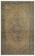 Brown Over Dyed Vintage Rug 5'9'' x 9'1'' ft 174 x 278 cm