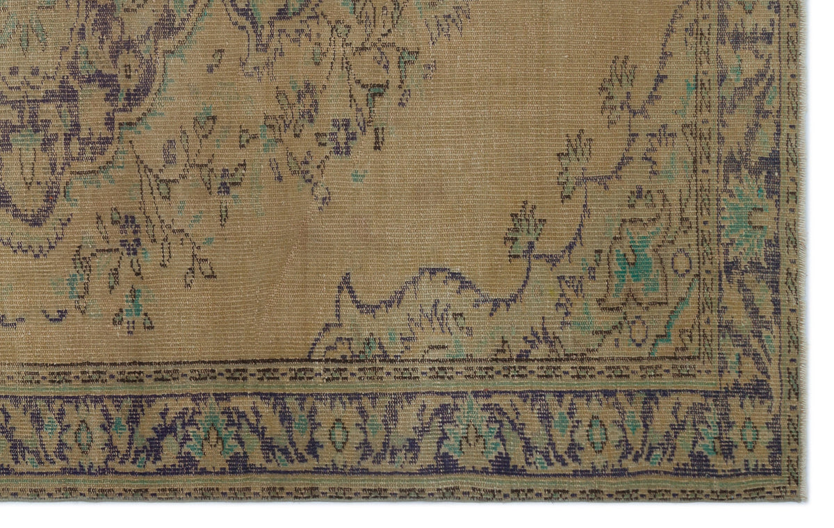 Brown Over Dyed Vintage Rug 5&#39;9&#39;&#39; x 9&#39;1&#39;&#39; ft 174 x 278 cm