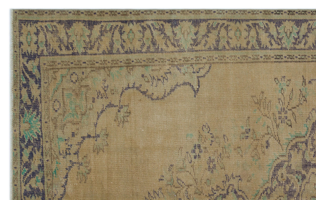 Brown Over Dyed Vintage Rug 5'9'' x 9'1'' ft 174 x 278 cm
