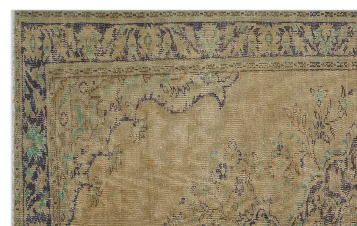 Brown Over Dyed Vintage Rug 5&#39;9&#39;&#39; x 9&#39;1&#39;&#39; ft 174 x 278 cm