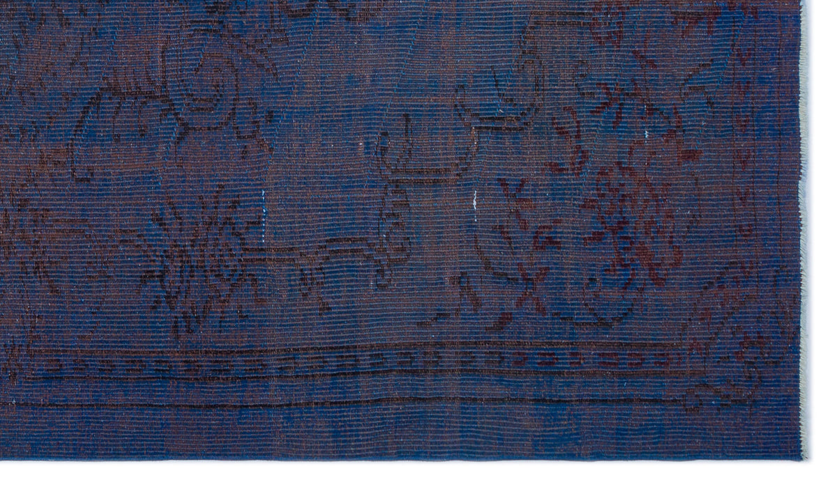 Blue Over Dyed Vintage Rug 4&#39;10&#39;&#39; x 8&#39;7&#39;&#39; ft 148 x 262 cm