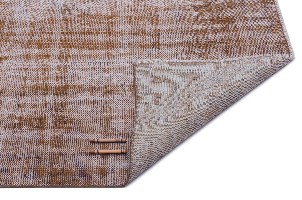 Brown Over Dyed Vintage Rug 5'6'' x 8'4'' ft 168 x 255 cm