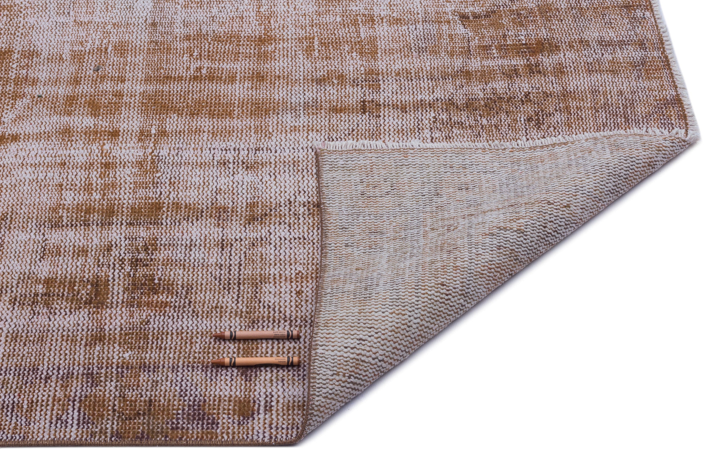 Brown Over Dyed Vintage Rug 5'6'' x 8'4'' ft 168 x 255 cm