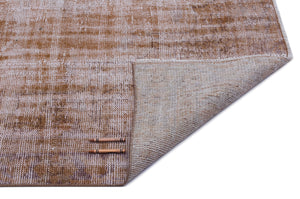 Brown Over Dyed Vintage Rug 5'6'' x 8'4'' ft 168 x 255 cm