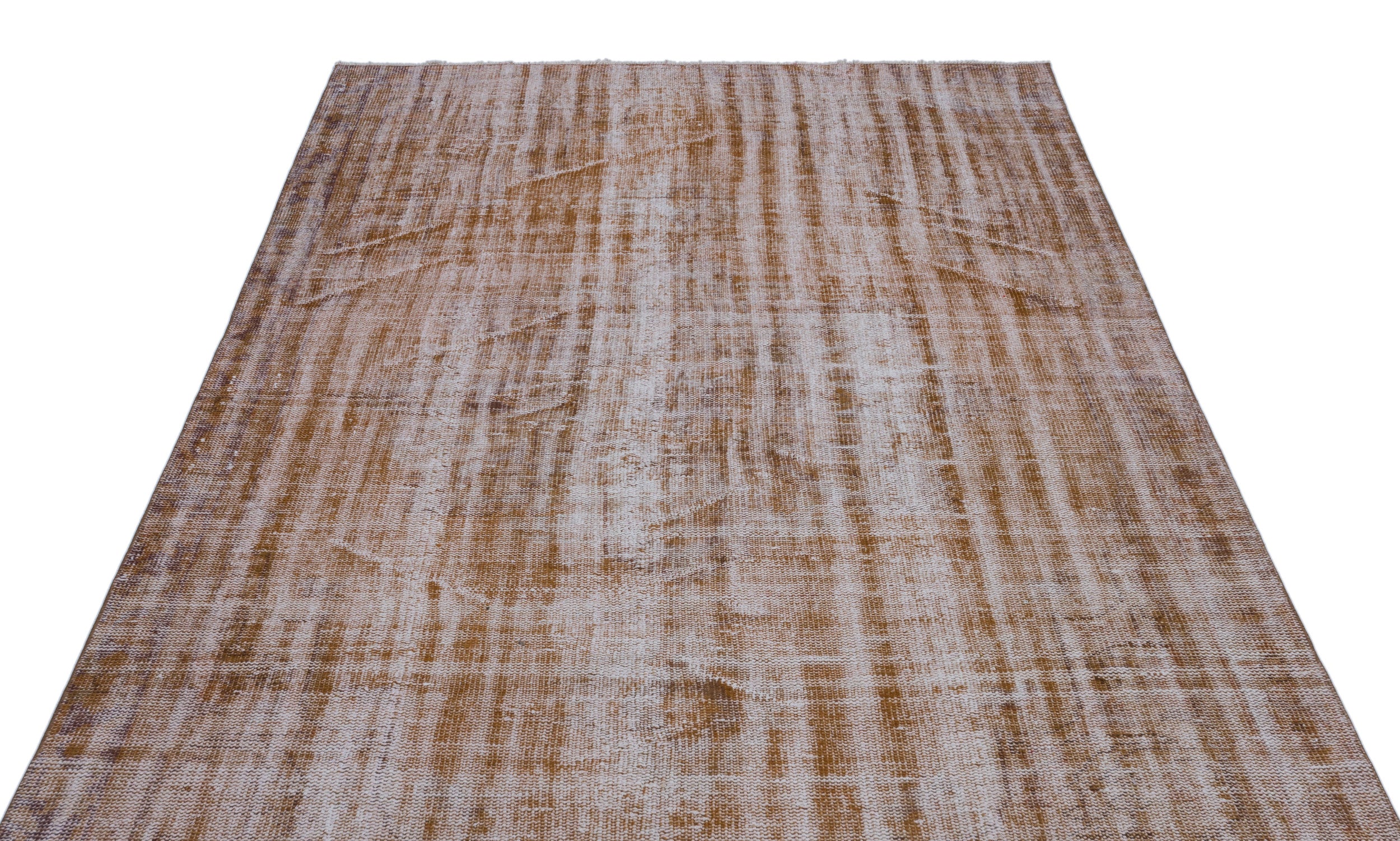 Brown Over Dyed Vintage Rug 5'6'' x 8'4'' ft 168 x 255 cm