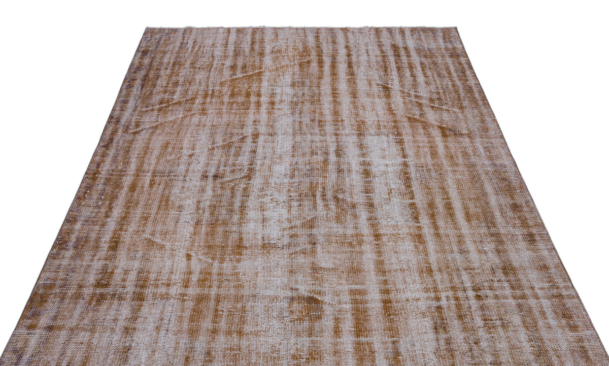 Brown Over Dyed Vintage Rug 5&#39;6&#39;&#39; x 8&#39;4&#39;&#39; ft 168 x 255 cm