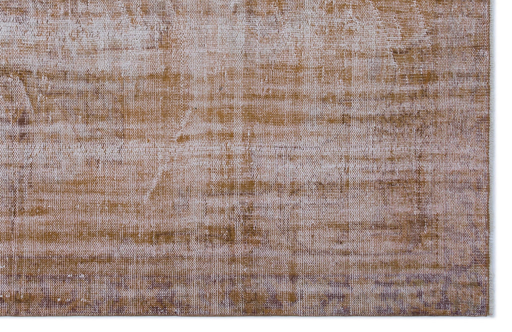 Brown Over Dyed Vintage Rug 5'6'' x 8'4'' ft 168 x 255 cm