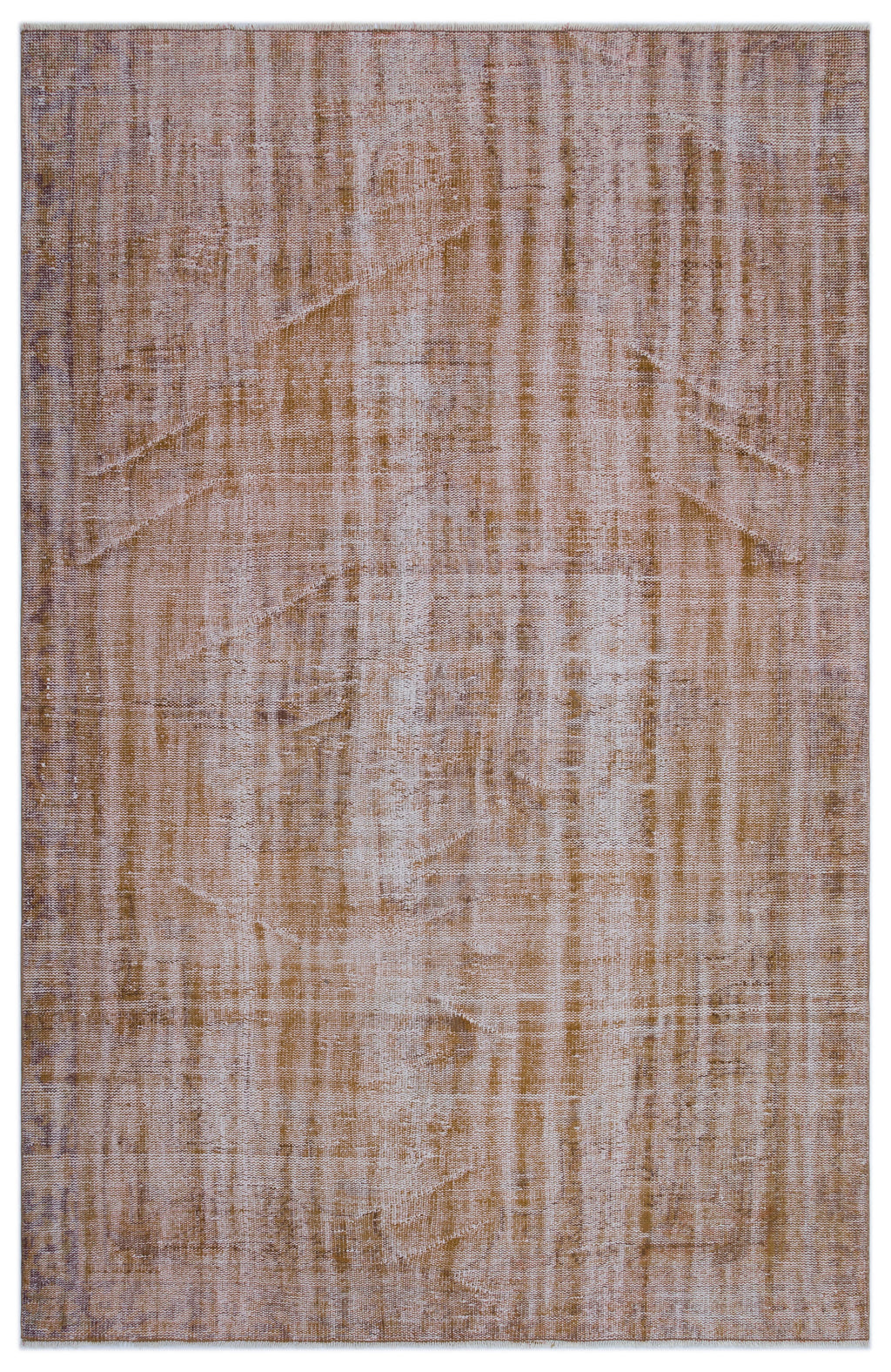 Brown Over Dyed Vintage Rug 5'6'' x 8'4'' ft 168 x 255 cm