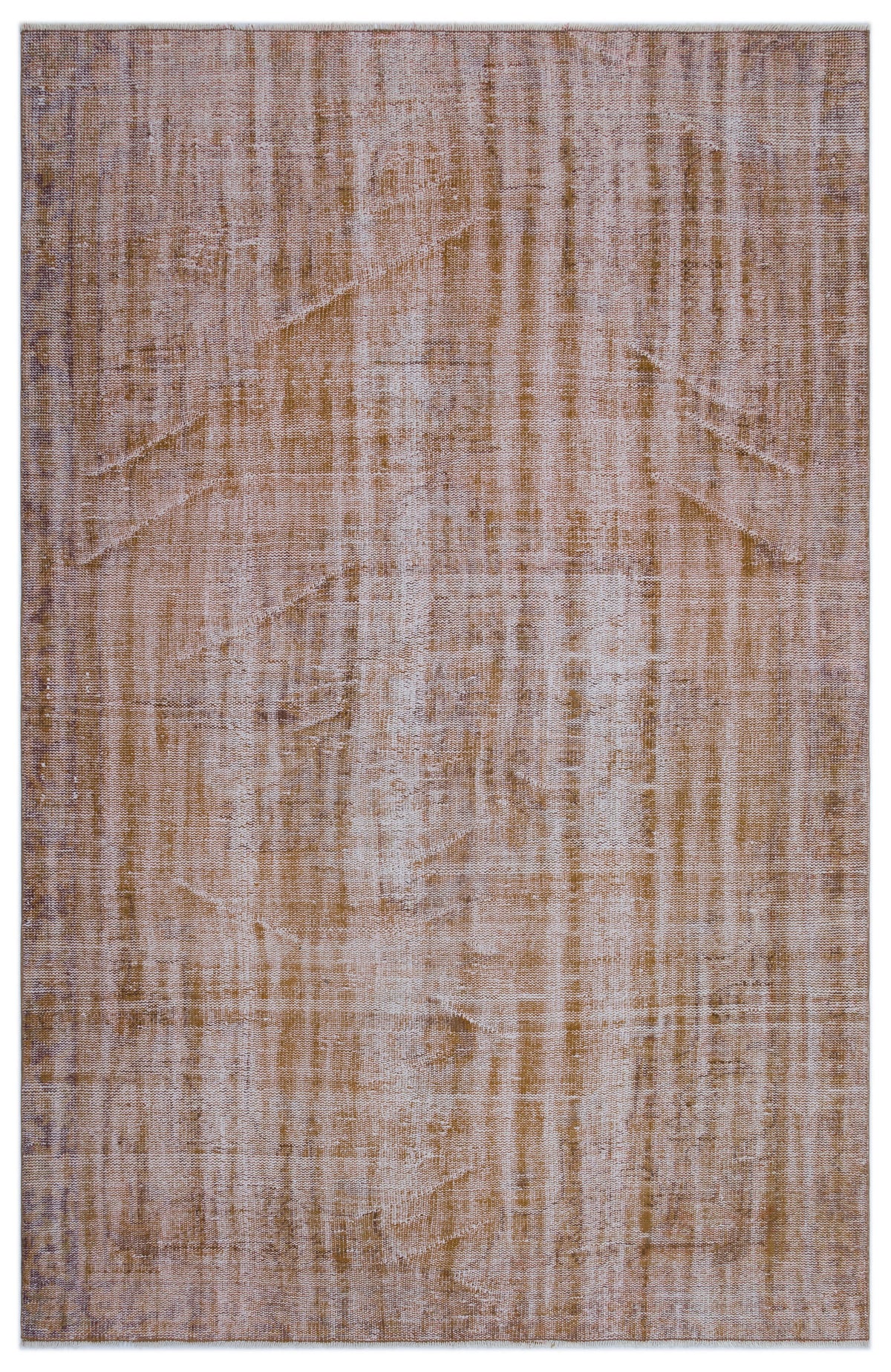 Brown Over Dyed Vintage Rug 5&#39;6&#39;&#39; x 8&#39;4&#39;&#39; ft 168 x 255 cm