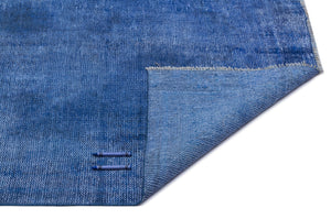 Blue Over Dyed Vintage Rug 4'3'' x 8'9'' ft 130 x 266 cm