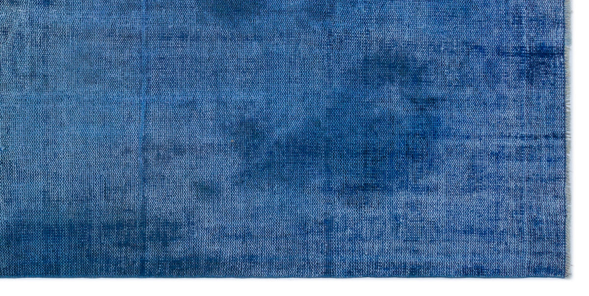 Blue Over Dyed Vintage Rug 4&#39;3&#39;&#39; x 8&#39;9&#39;&#39; ft 130 x 266 cm