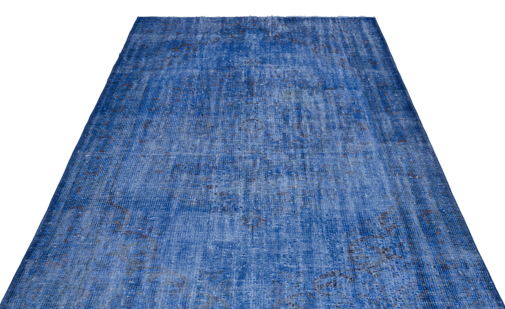Blue Over Dyed Vintage Rug 5'4'' x 8'8'' ft 163 x 263 cm