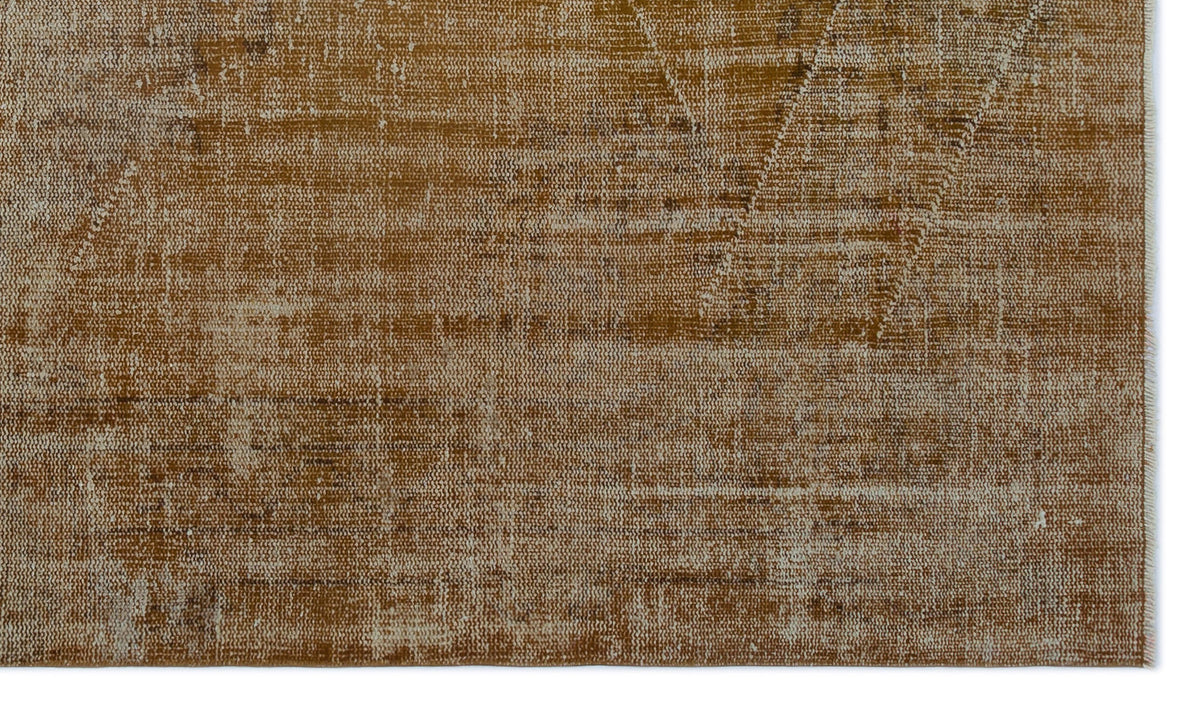 Brown Over Dyed Vintage Rug 4&#39;10&#39;&#39; x 8&#39;2&#39;&#39; ft 148 x 250 cm