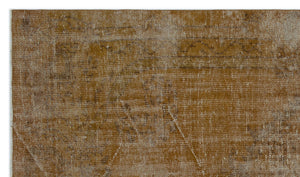 Brown Over Dyed Vintage Rug 4'10'' x 8'2'' ft 148 x 250 cm