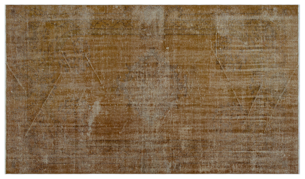 Brown Over Dyed Vintage Rug 4'10'' x 8'2'' ft 148 x 250 cm