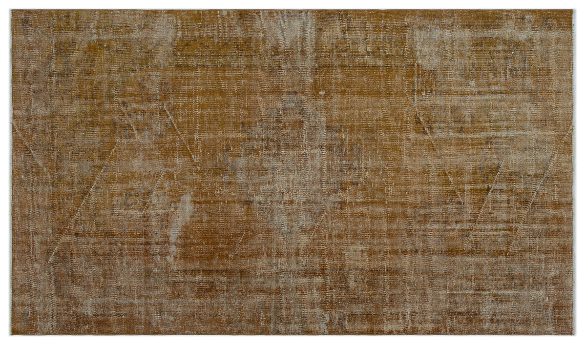 Brown Over Dyed Vintage Rug 4&#39;10&#39;&#39; x 8&#39;2&#39;&#39; ft 148 x 250 cm