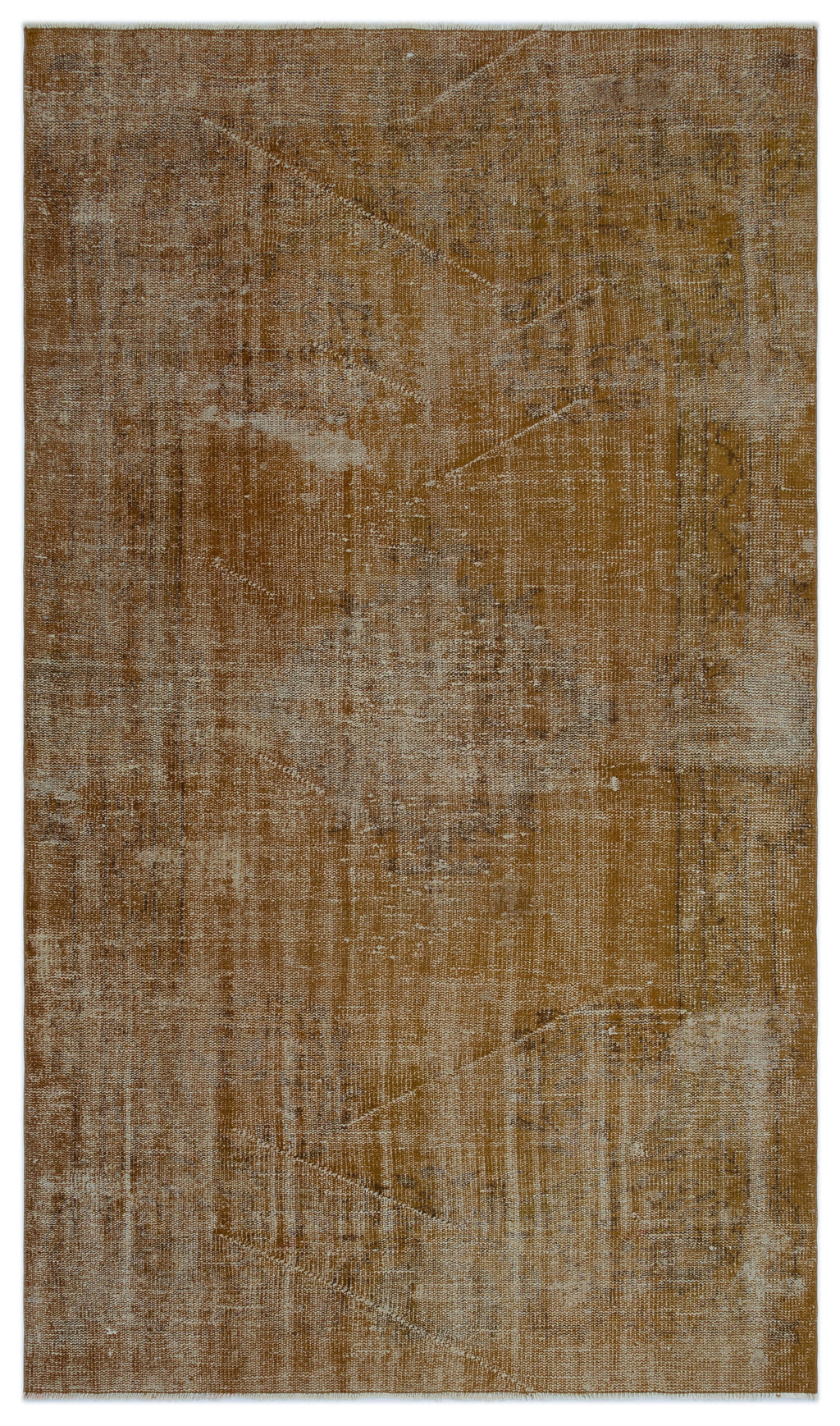Brown Over Dyed Vintage Rug 4'10'' x 8'2'' ft 148 x 250 cm
