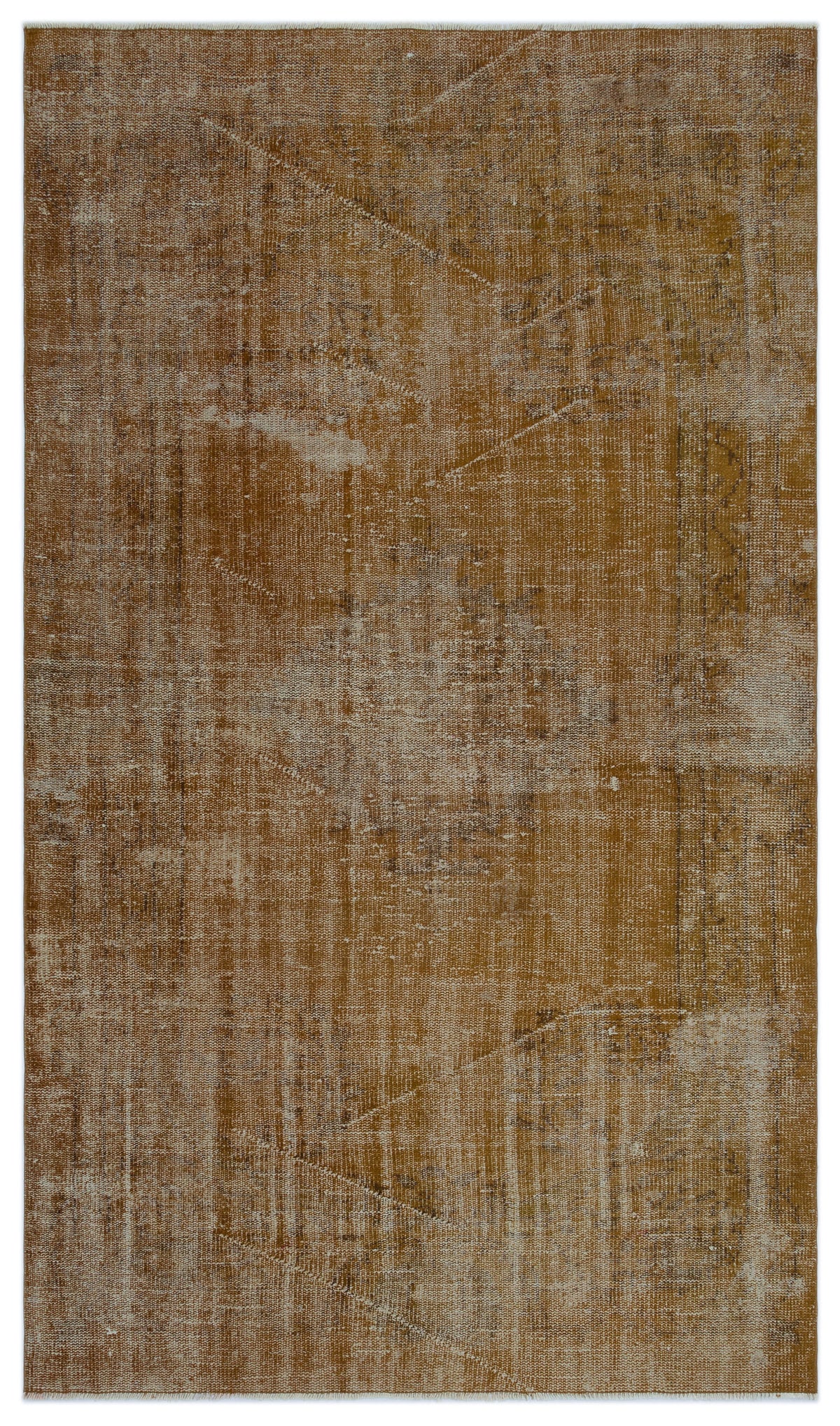 Brown Over Dyed Vintage Rug 4&#39;10&#39;&#39; x 8&#39;2&#39;&#39; ft 148 x 250 cm