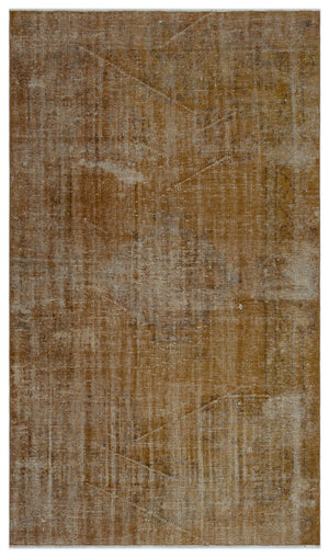 Brown Over Dyed Vintage Rug 4'10'' x 8'2'' ft 148 x 250 cm