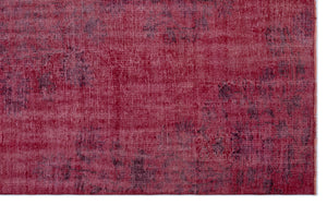 Red Over Dyed Vintage Rug 5'8'' x 8'12'' ft 173 x 274 cm