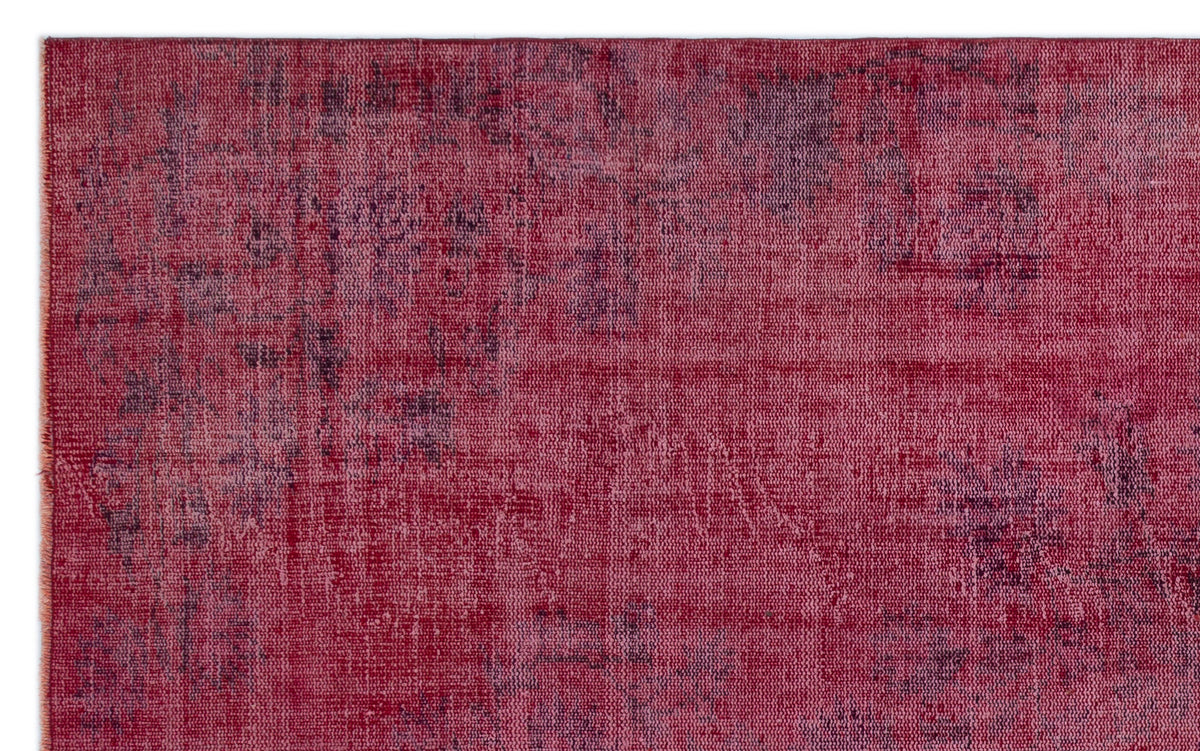 Red Over Dyed Vintage Rug 5&#39;8&#39;&#39; x 8&#39;12&#39;&#39; ft 173 x 274 cm