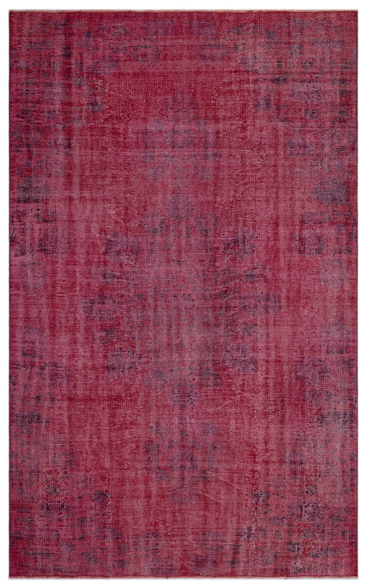 Red Over Dyed Vintage Rug 5&#39;8&#39;&#39; x 8&#39;12&#39;&#39; ft 173 x 274 cm