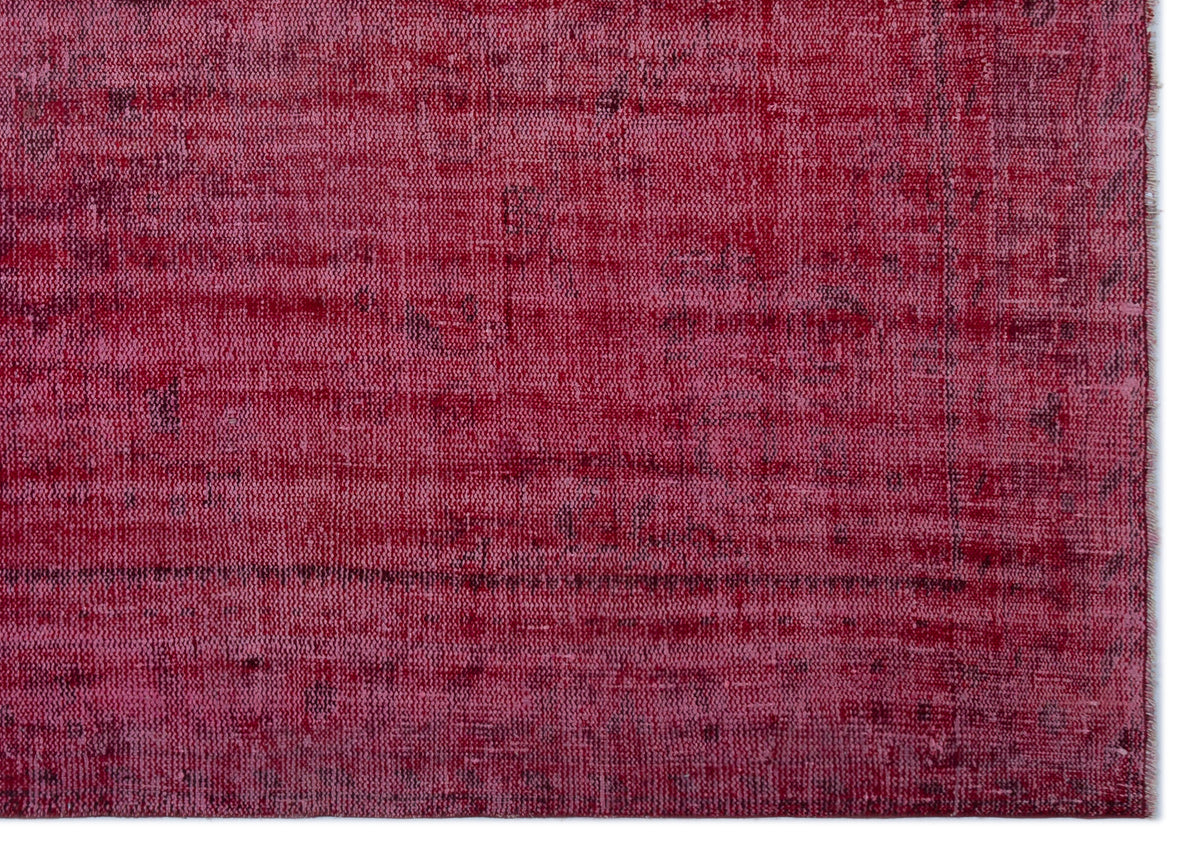 Red Over Dyed Vintage Rug 6&#39;6&#39;&#39; x 9&#39;0&#39;&#39; ft 197 x 275 cm