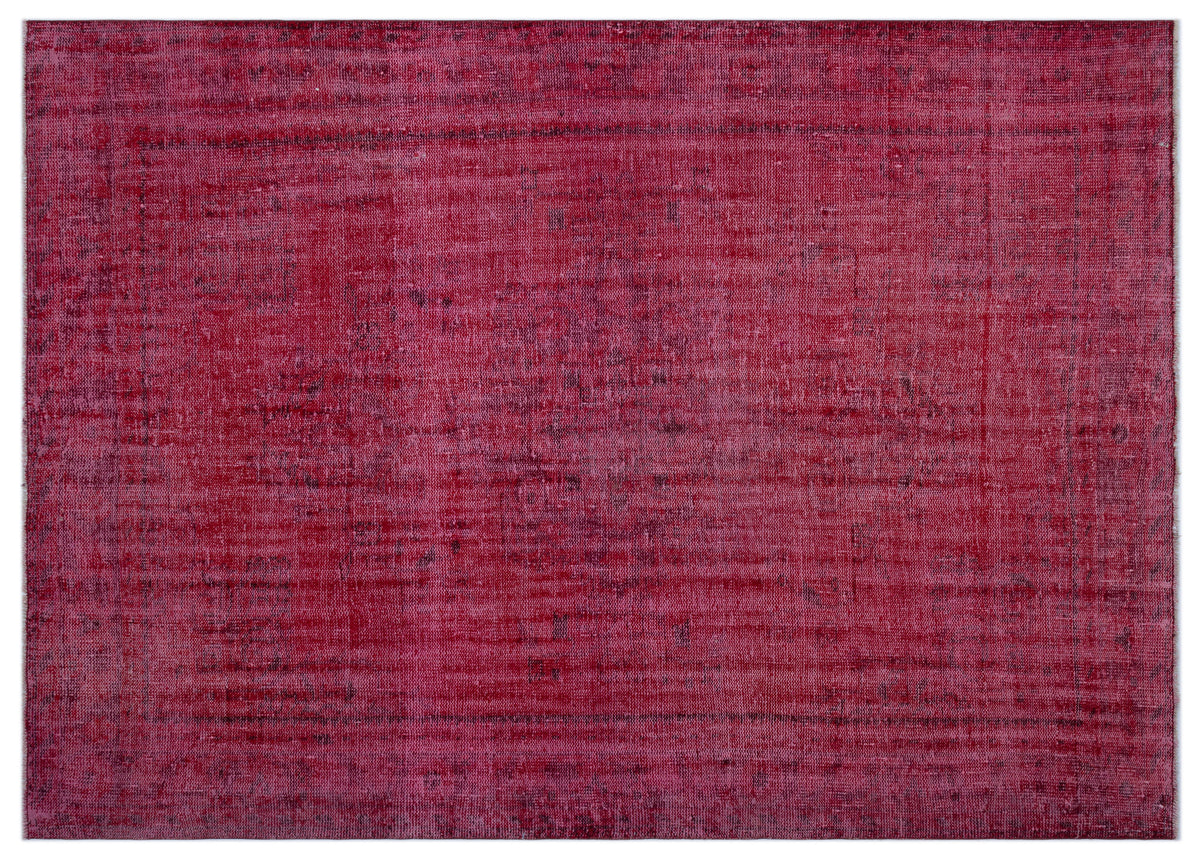 Red Over Dyed Vintage Rug 6&#39;6&#39;&#39; x 9&#39;0&#39;&#39; ft 197 x 275 cm
